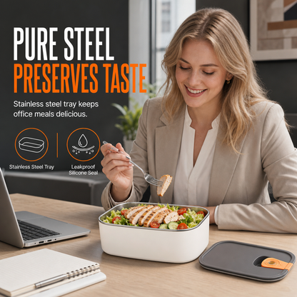 Leakproof and Microwave Safe 304 Stainless Steel Divided Lunch Box