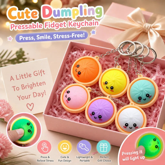 🎅Christmas Hot Sale 50% OFF! 🔥 Anti-stress toy keychain in the shape of a dumpling – illuminated (reacts to touch)