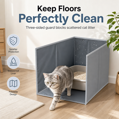 Oxford Cloth Cat Litter Box Splash Guard Fence