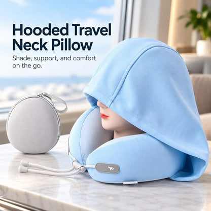 ⏳Limited-time 50% off⏰Hooded Travel Neck Pillow with Carrying Pouch😴💺