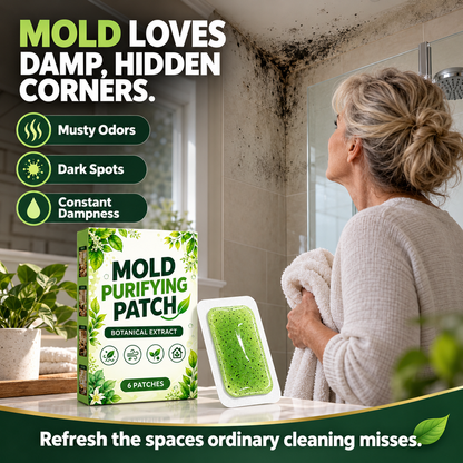 🧪50% OFF NOW! 6Pcs Mold Purifying Patches – Botanical Mildew Removal Pads, Long Lasting Mold Inhibitor for Bathroom, Kitchen, Wall Corners & Damp Hidden Spots