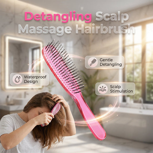 💇50% OFF NOW! Detangling Scalp Massage Hairbrush – Waterproof Gentle Glide Hair Comb, Painless Knot Remover, Portable Wet & Dry Hair Brush FB Short Video Ad Copy