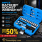 🥳2026 HOT SALE🥳💞50K+ SOLD!🔧🚗 50% OFF! 29pcs Core Ratchet Socket Wrench Kit – Chrome‑vanadium steel, 11 sockets & 10 bits. Perfect for car repairs & DIY – save on garage bills! 🛠️✨