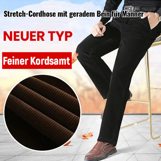 Stretch-Cordhose mit geradem Bein für Männer